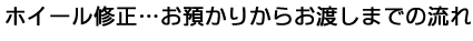 ホイール修理・・・お預かりからお渡しまでの流れ